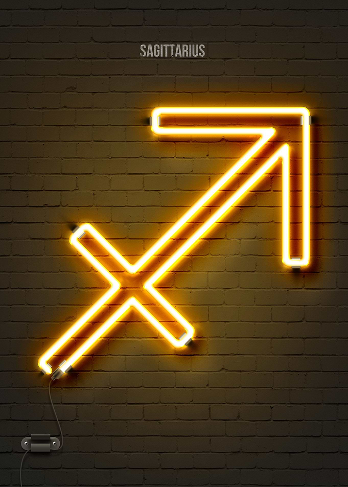 Sagittarius neon sign