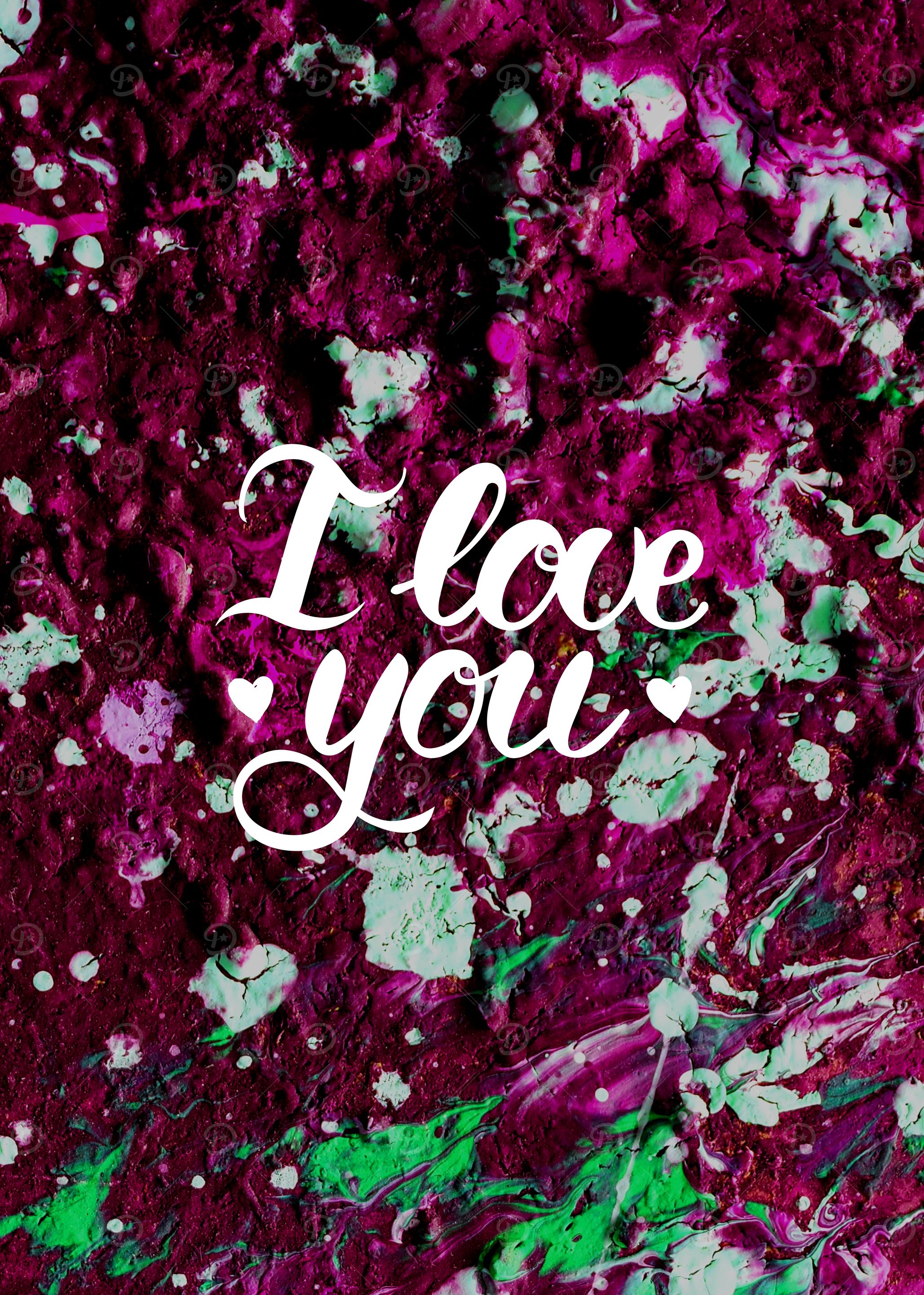 I love you typography