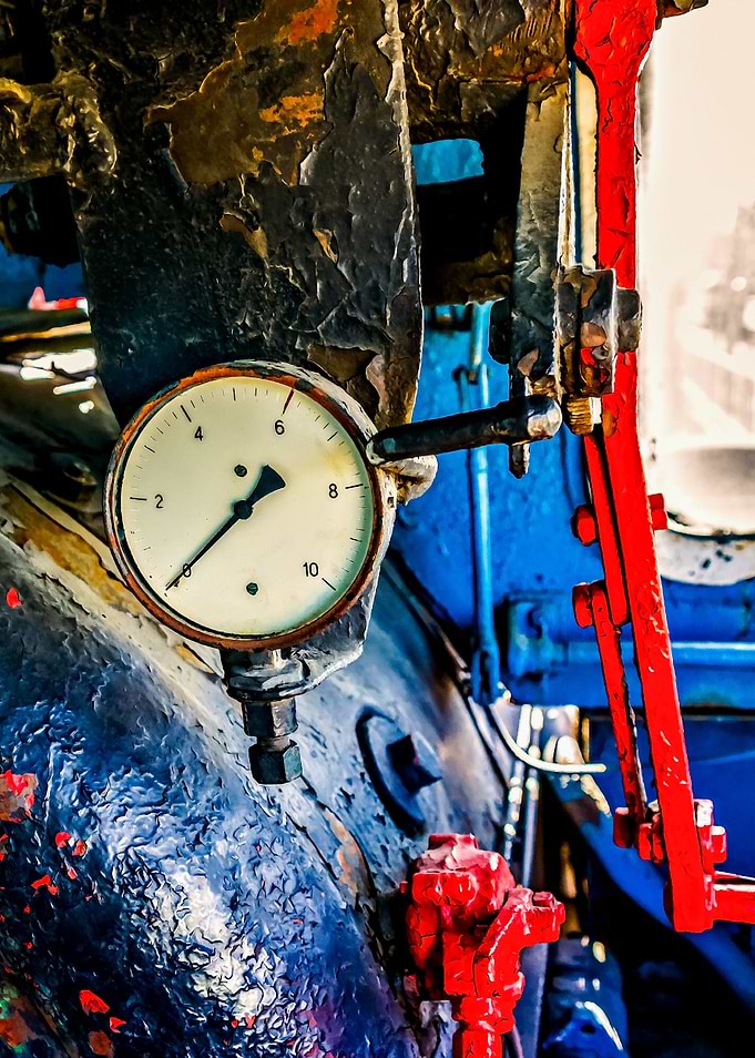 Old Locomotive Steam Gauge