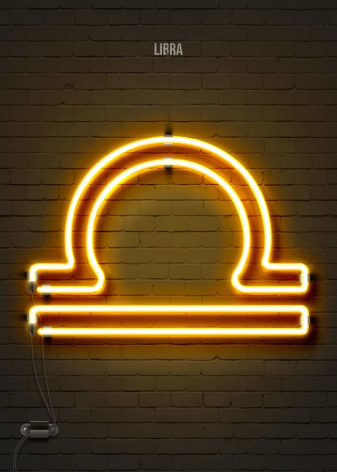 Libra neon sign