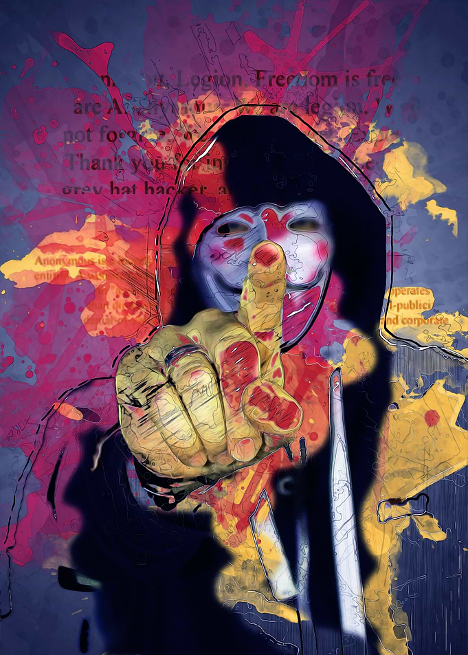 Anonymous hacker and motto