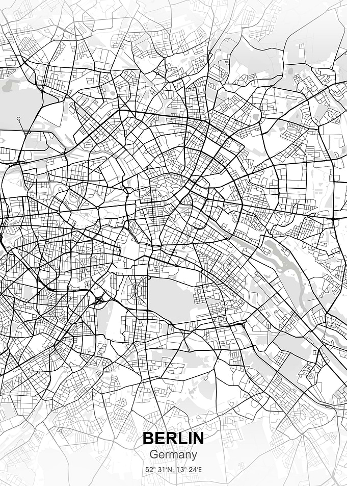 berlin city map white