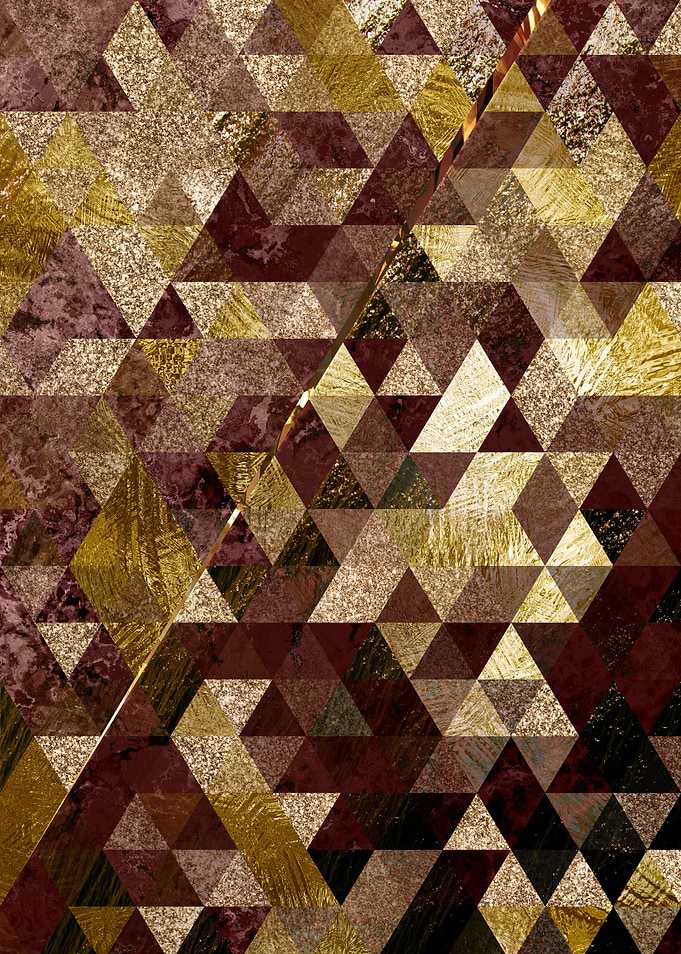 Red and Gold Geometric Art