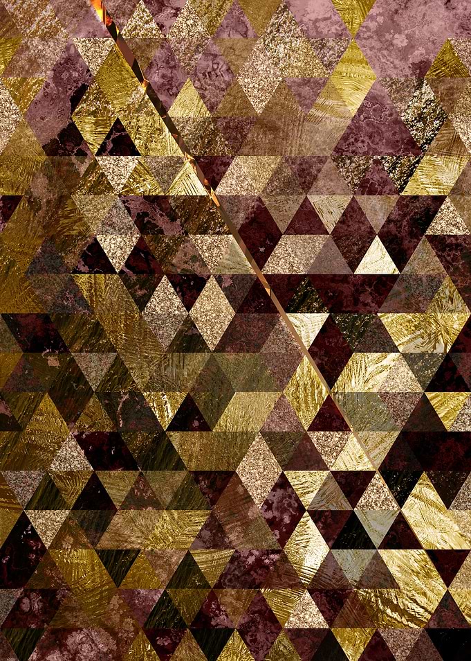 Red and Gold Geometric Art