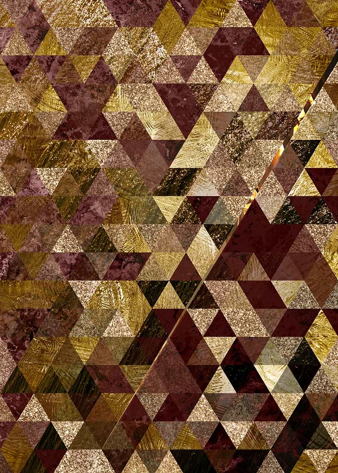 Red and Gold Geometric Art