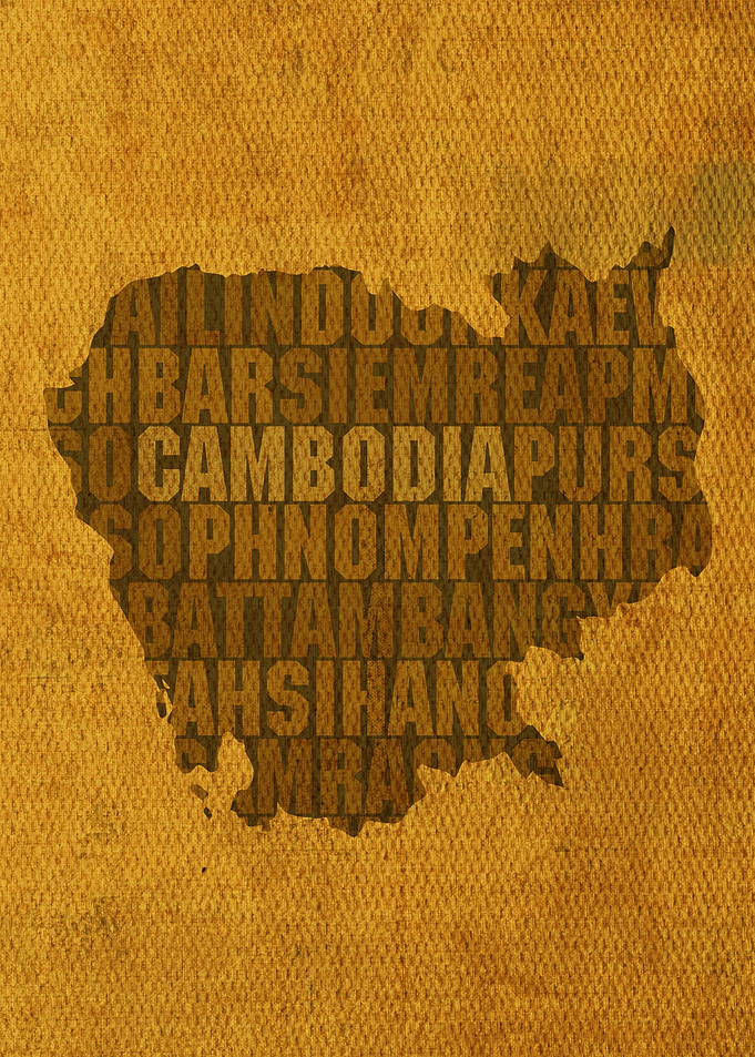 Cambodia Country Word Map