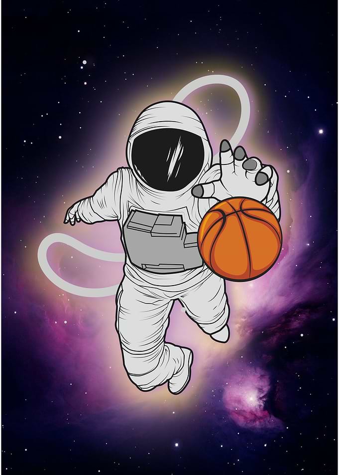 Astronout Play Basketball
