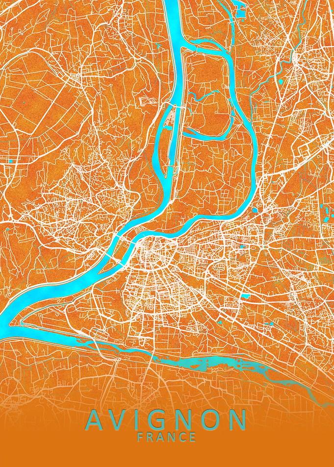 Avignon France City Map