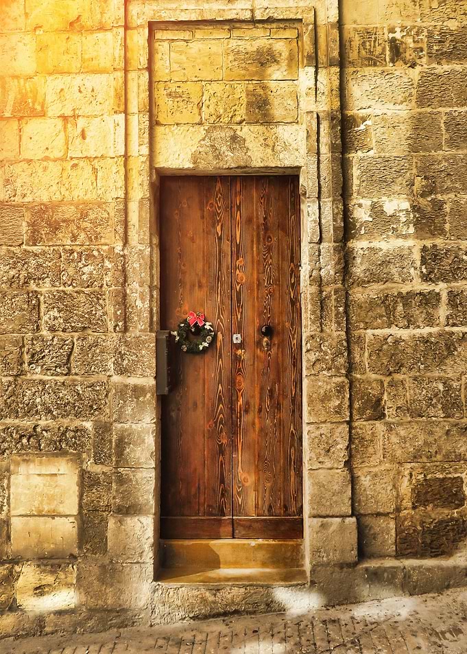 wooden door closed