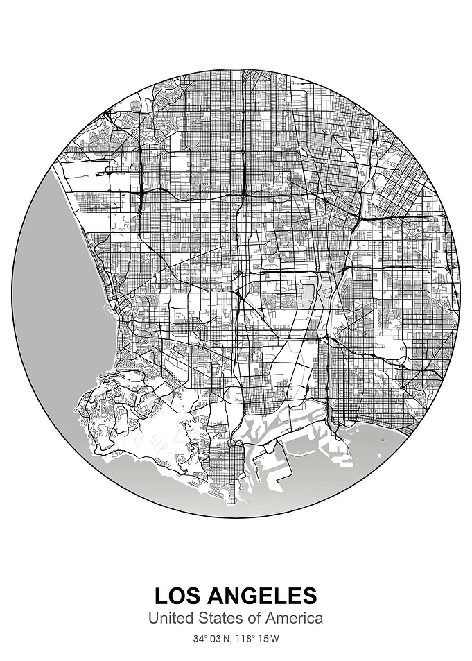 los angeles circle map