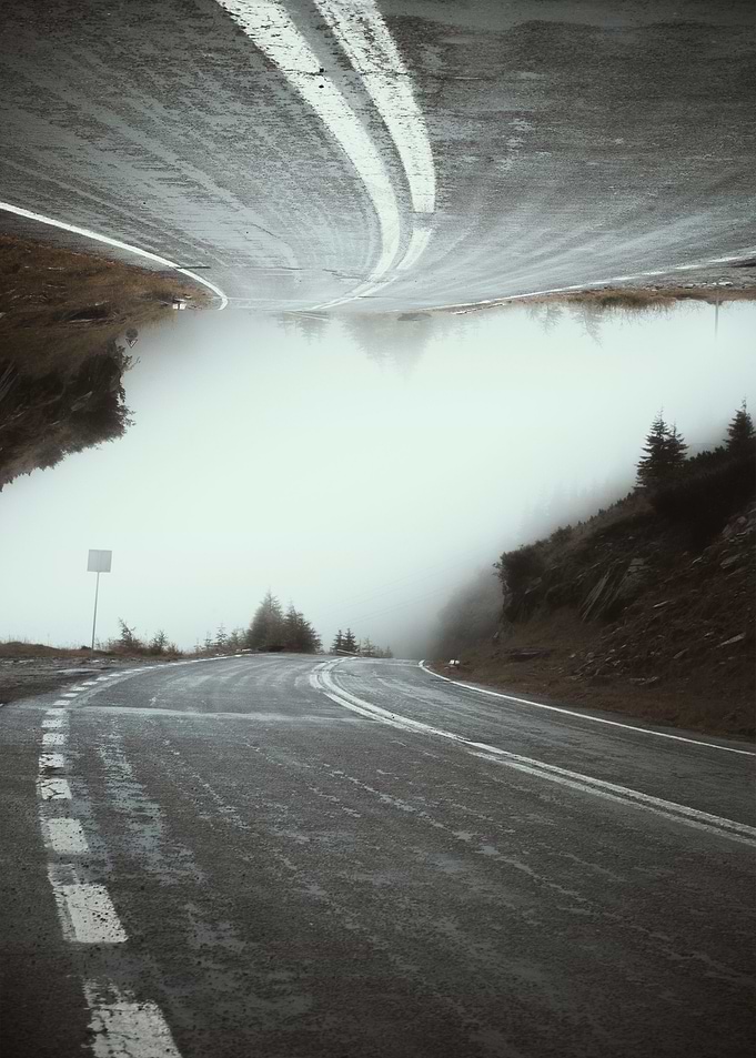 Two roads in the nature