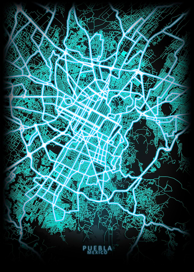Puebla Mexico City Map