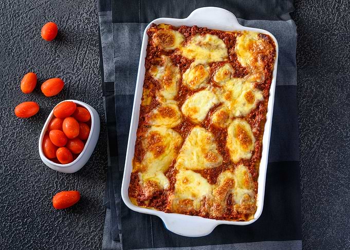 Dish of lasagne