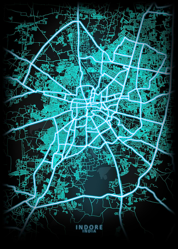 Indore India City Map