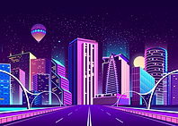 Neon City Landscape