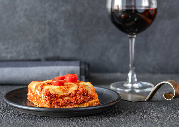 Dish of lasagne
