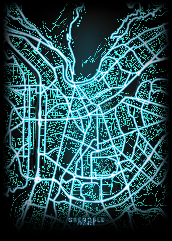 Grenoble France City Map
