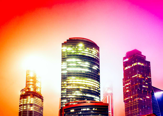 Red Misty Urban Night