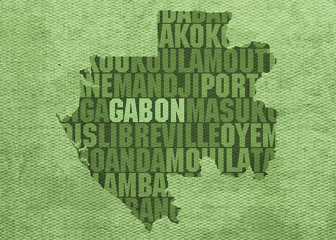 Gabon Country Word Map Art