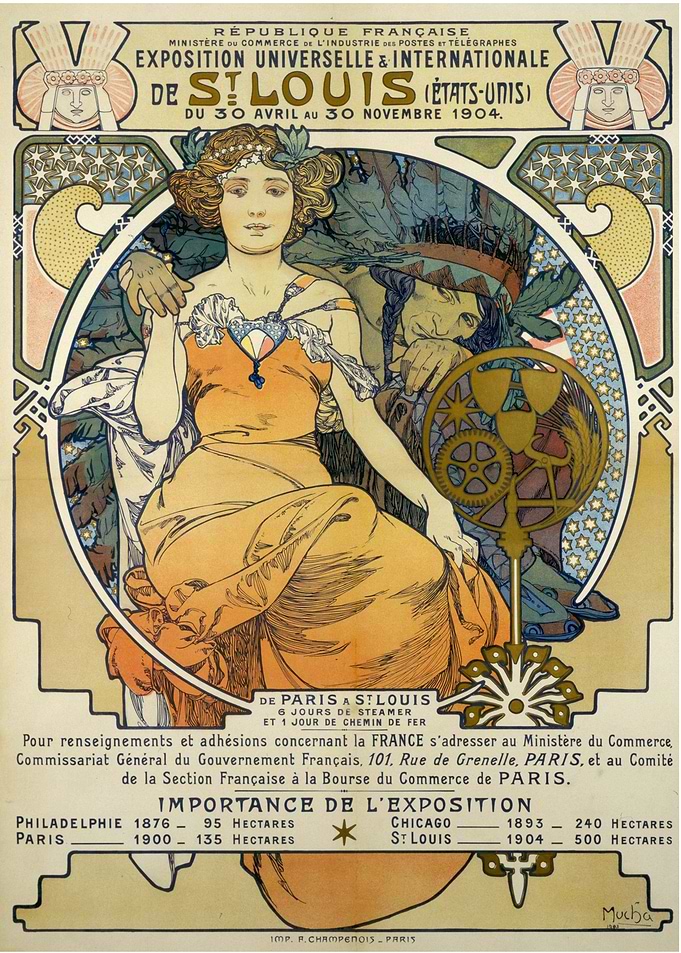 Exposition Universelle St Louis USA 1904 Alphonse Muscha