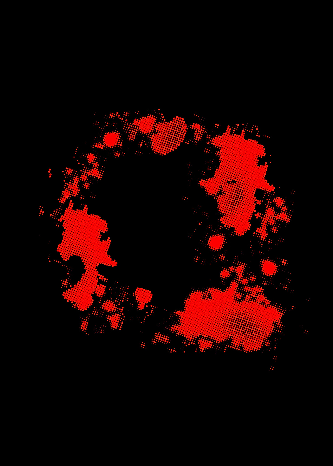 Red And Black Half Tone