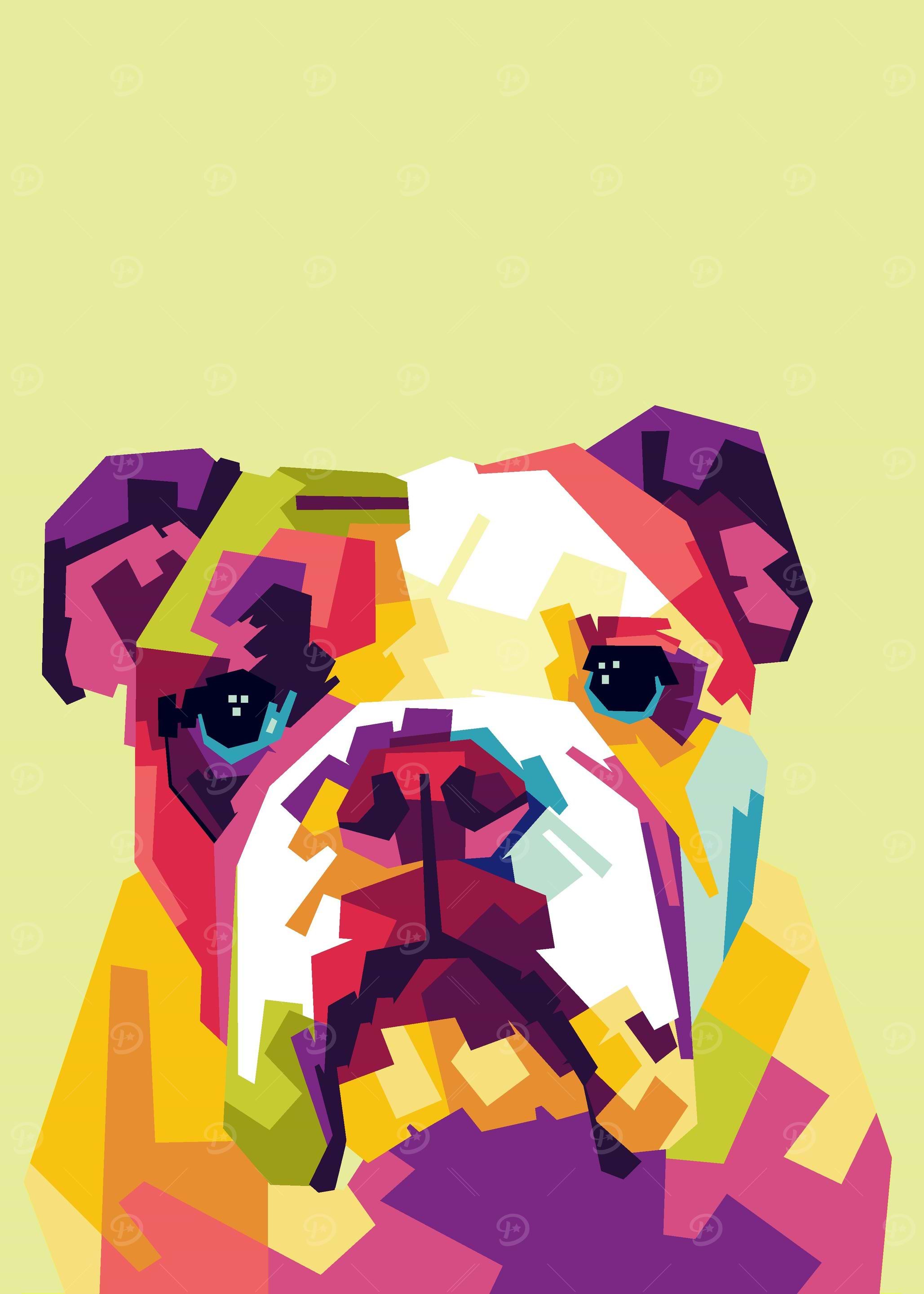Bull Dog In Pop Art