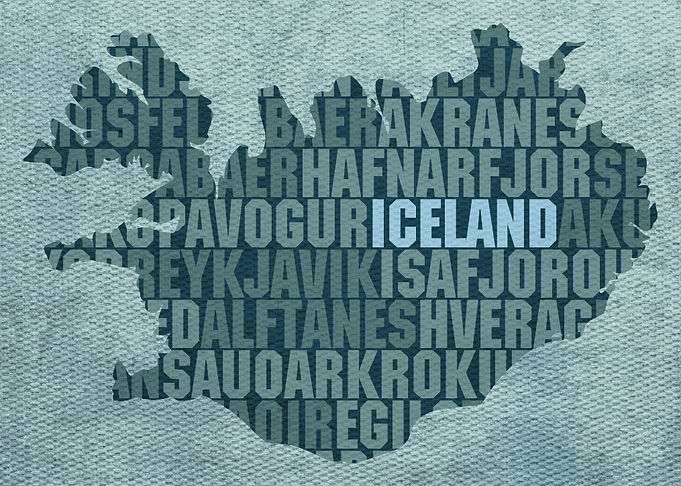 Iceland Country Word Map