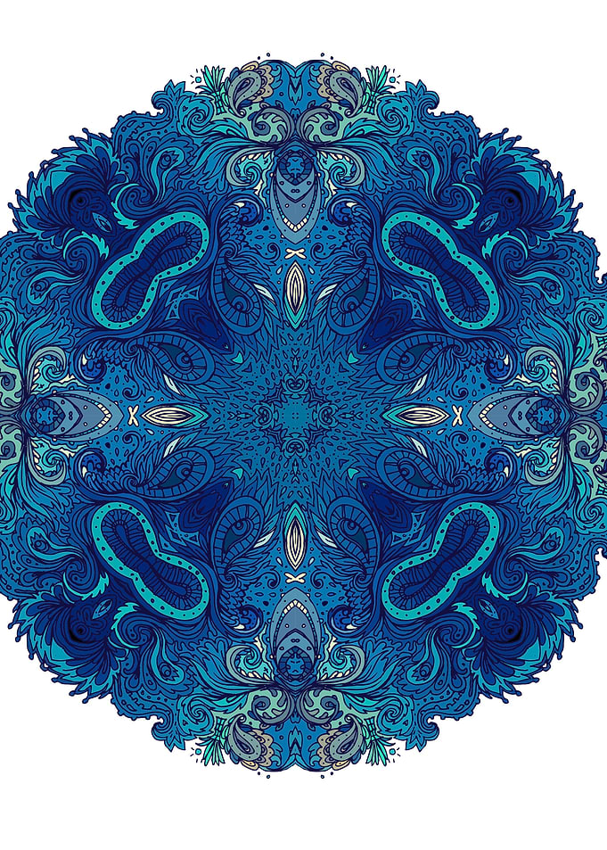 Indian Blue Cobalt Mandala