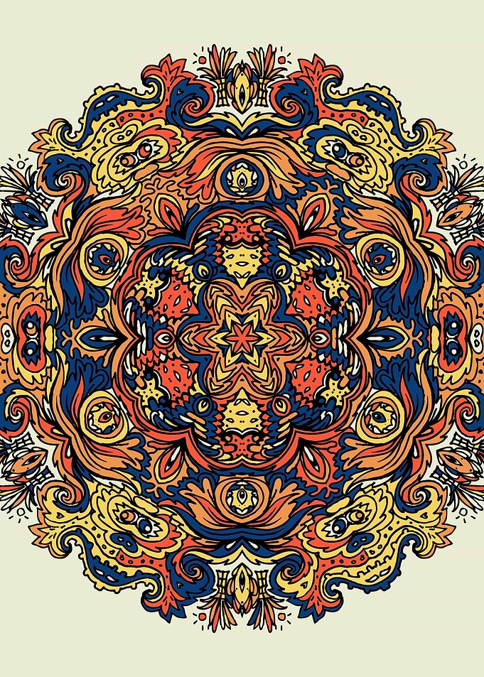 Orange Indian Mandala