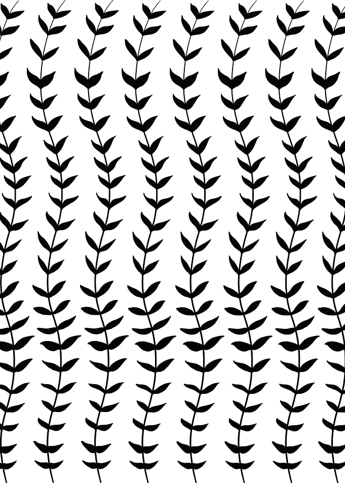 Black White Leaves 1