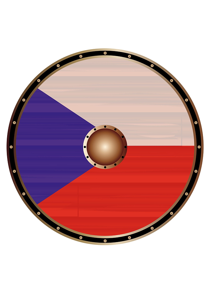 Czech Republic Flag Shield