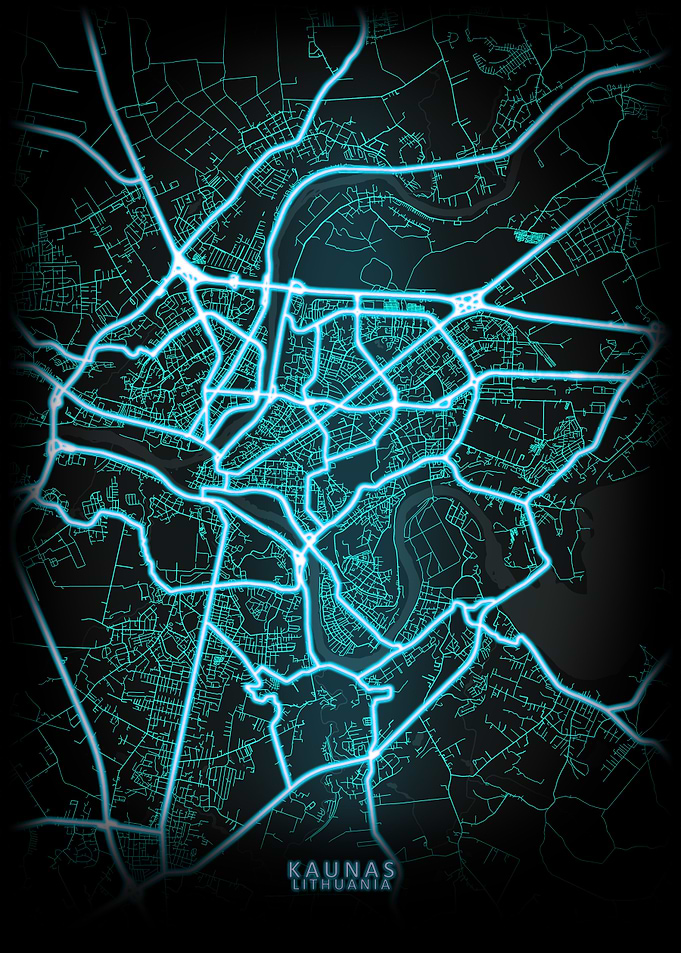 Kaunas Lithuania City Map
