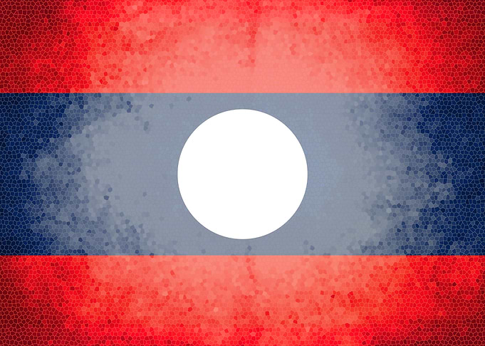 Laos vintage flag