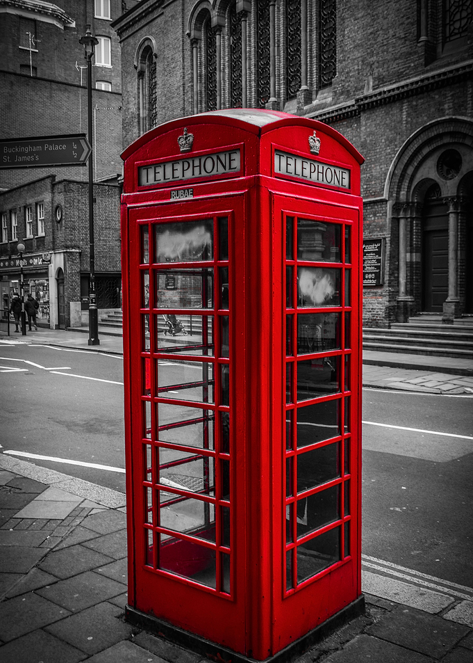 Telephone grey red