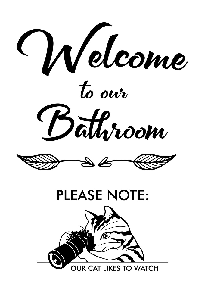 Funny Bathroom Cat