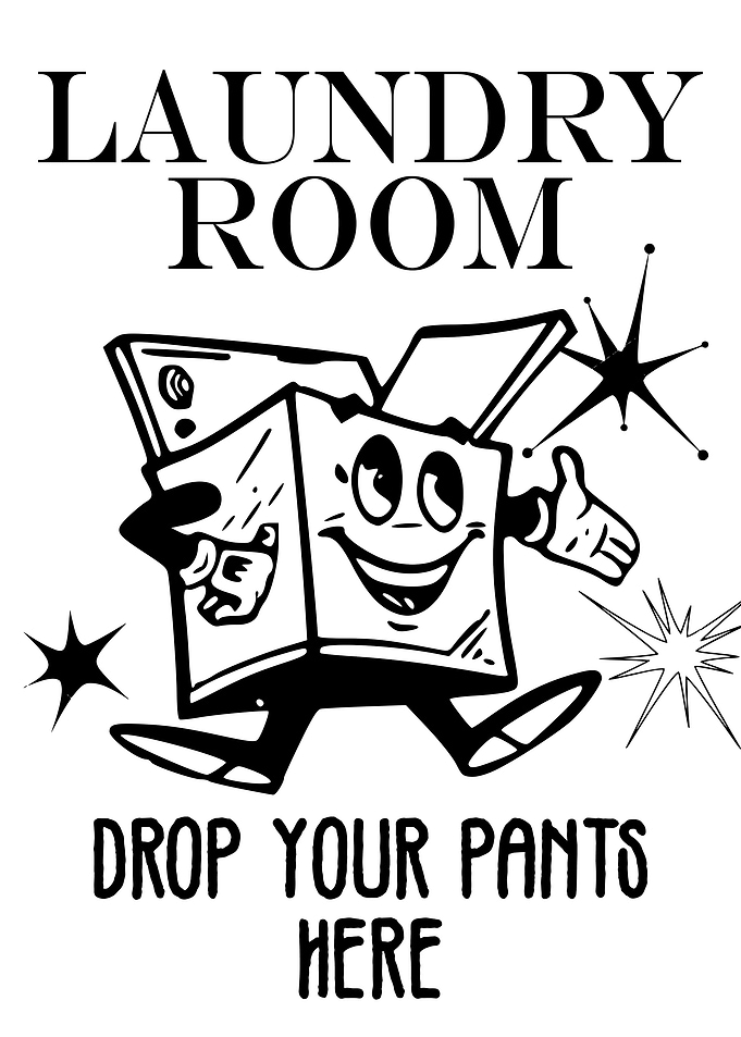 Laundry Room Retro BW
