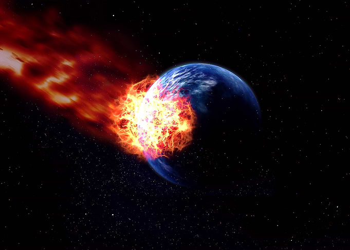 Fireball falling earth