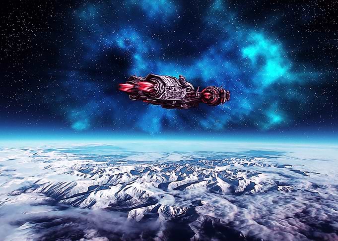 Spaceship ice planet