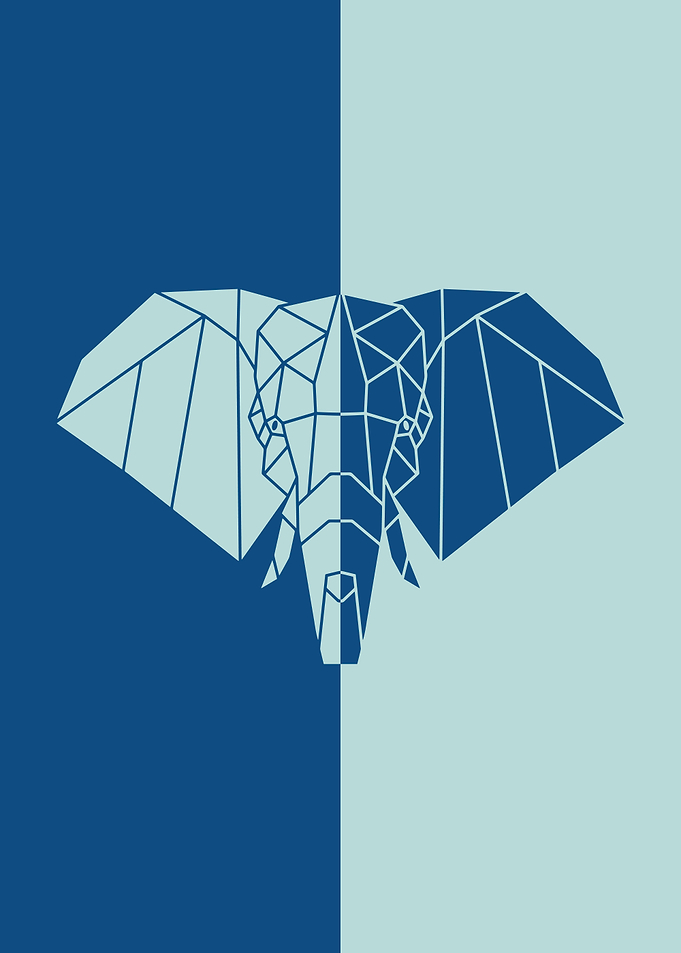 ELEPHANT IN CLASSIC BLUE