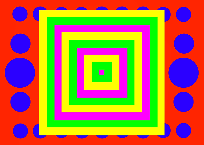 Colorful Squares on Dots