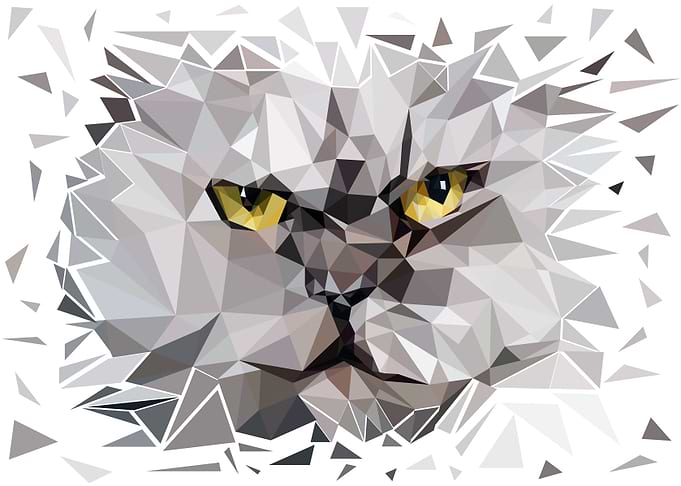 low poly art humble cat