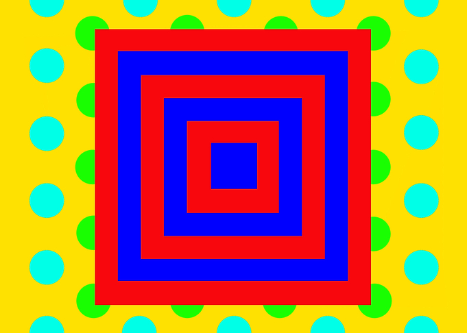 Red Squares on Dots