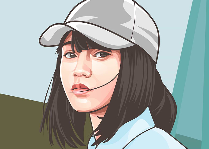 girl with a hat