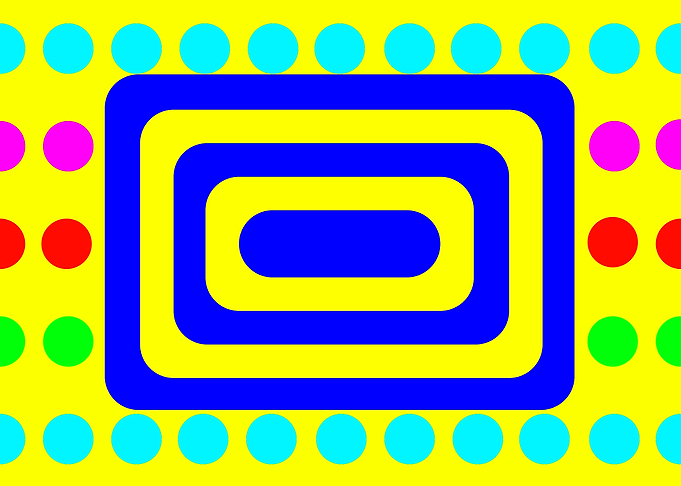 Blue Rectangle on Dots