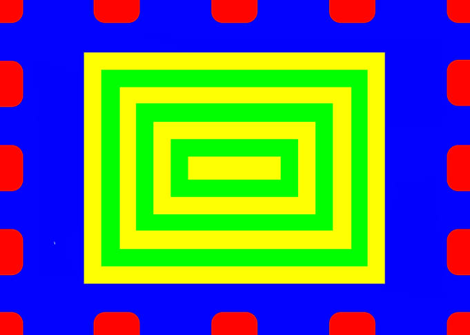 Yellow Rectangles on Blue