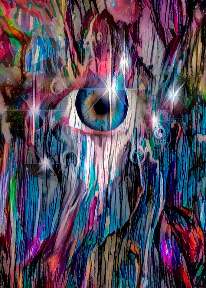 Eye in colorful space
