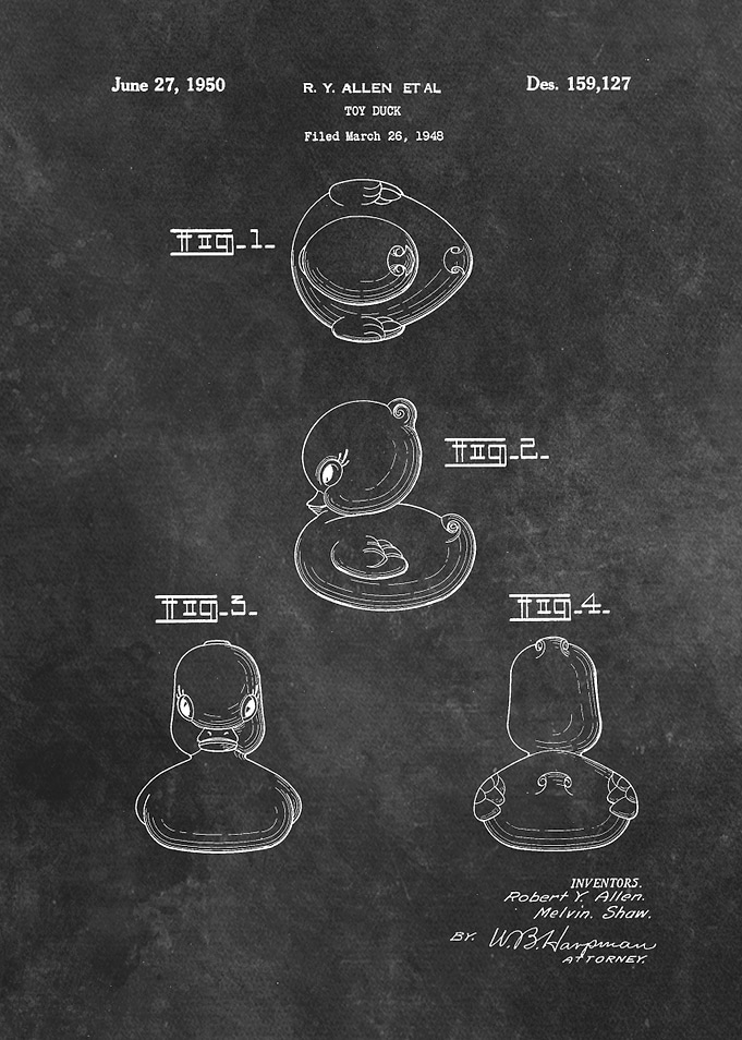 patent Allen Toy duck 1950