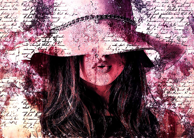Woman with pink hat