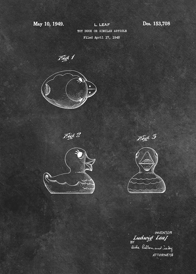patent Leaf Toy duck simil