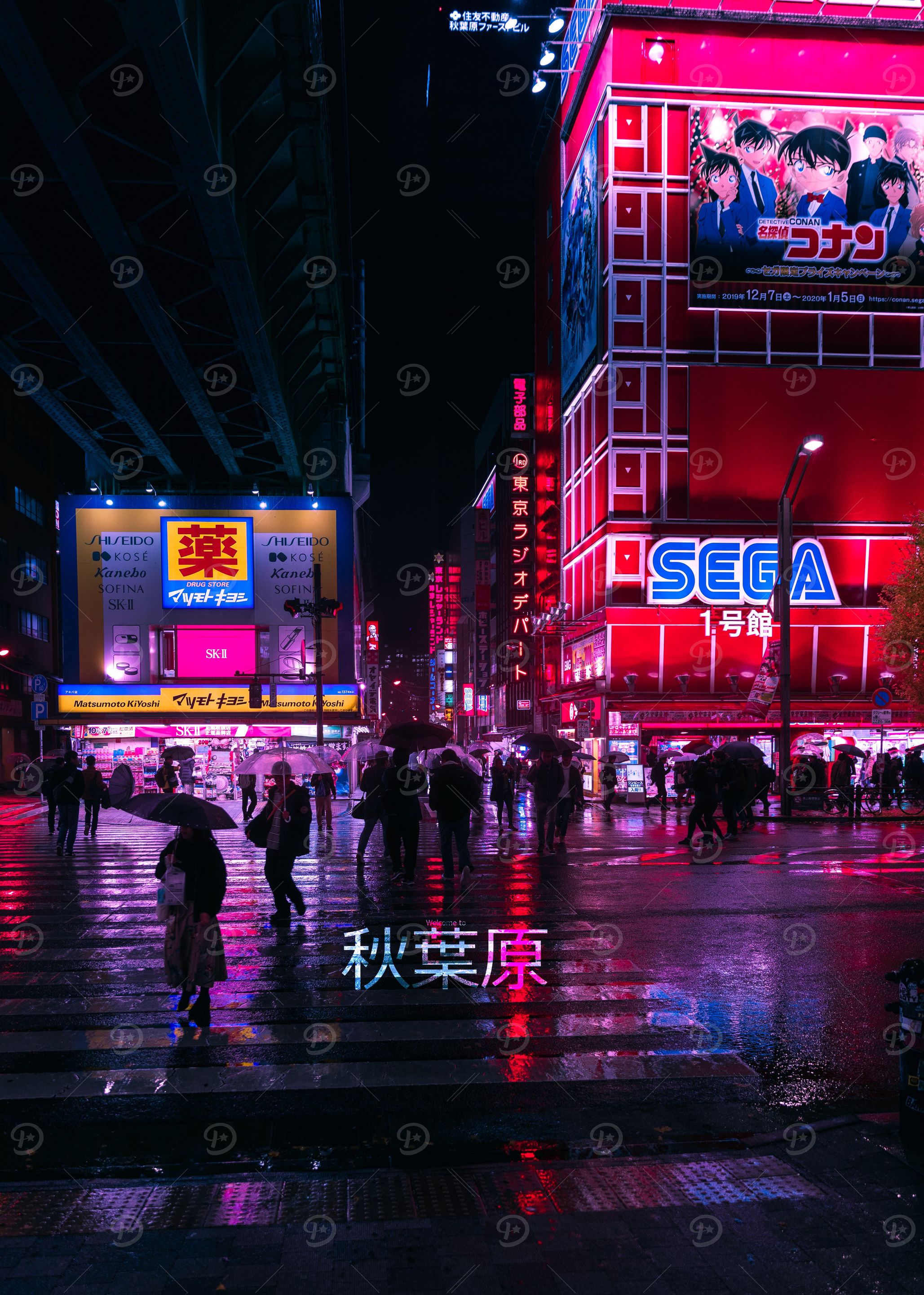 Akihabara with text